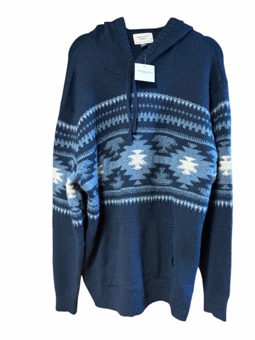 American Eagle Holiday Printed Sweater Hoodie NWT